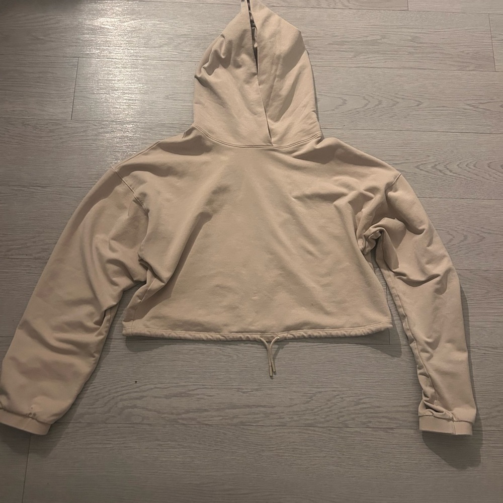 Babaton Cropped Cinchable Waist Soft Hoodie Size M